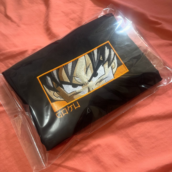 Goku Eyes Embroidery Design stitched by a customer