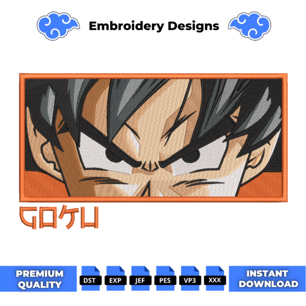 Goku Eyes Embroidery Design