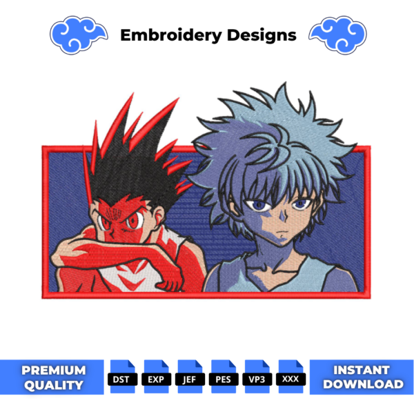 Gon and Killua Boxed Embroidery Design