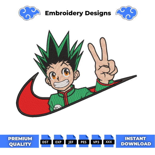 Gon Freecss Swoosh V2 Embroidery Design