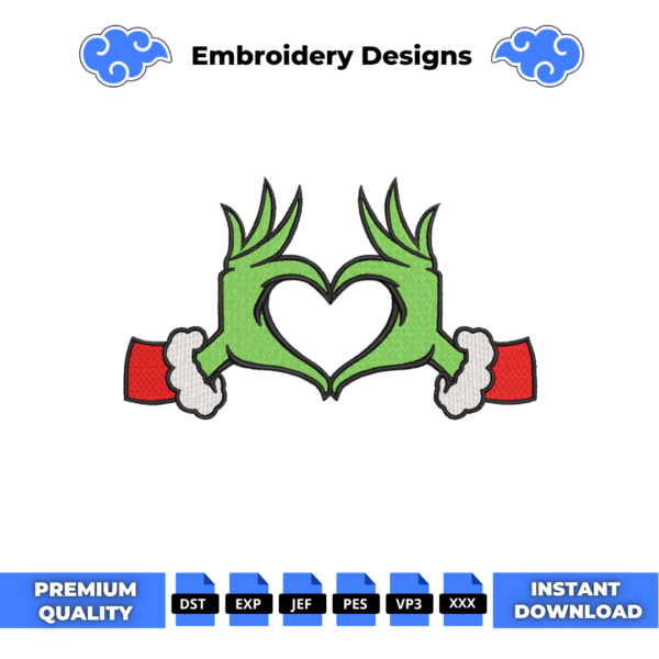 Grinch Love Hand Embroidery Design