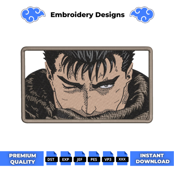 Guts Anime Embroidery Design