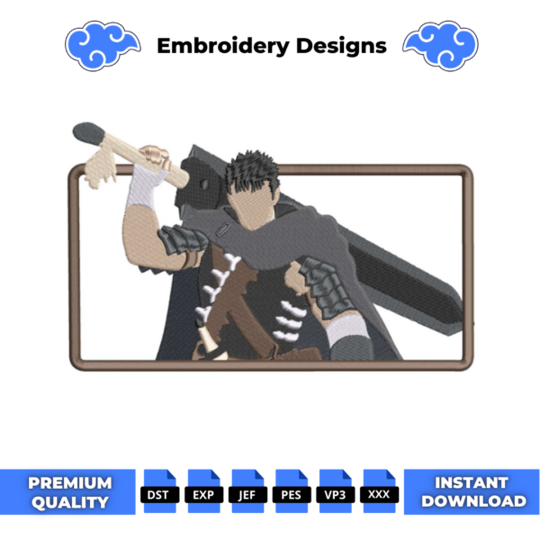 Guts Berserk Anime Embroidery Design