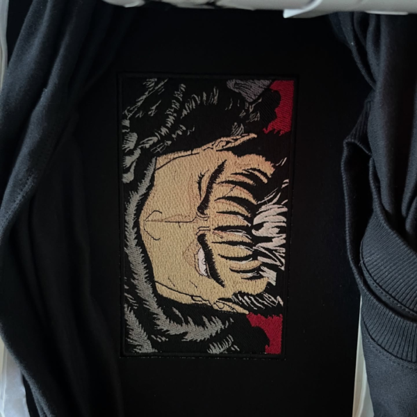 Guts Berserk Boxed Embroidery Design stitched by a customer