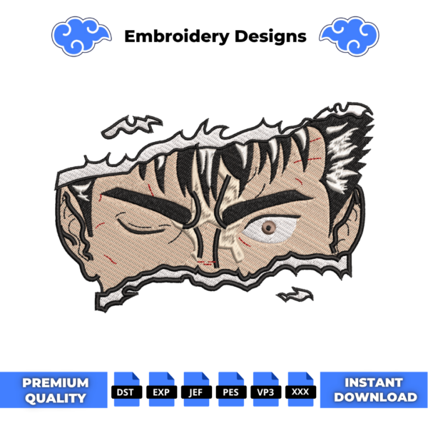 Guts Eyes Anime Embroidery Design