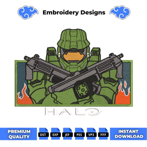 Halo Boxed Embroidery Design