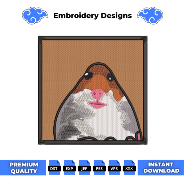 Hamster Meme Embroidery Design