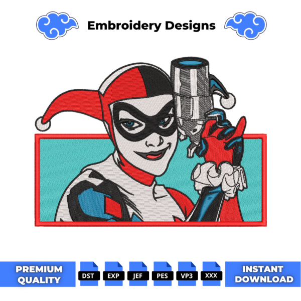 Harley Quinn Boxed Embroidery Design