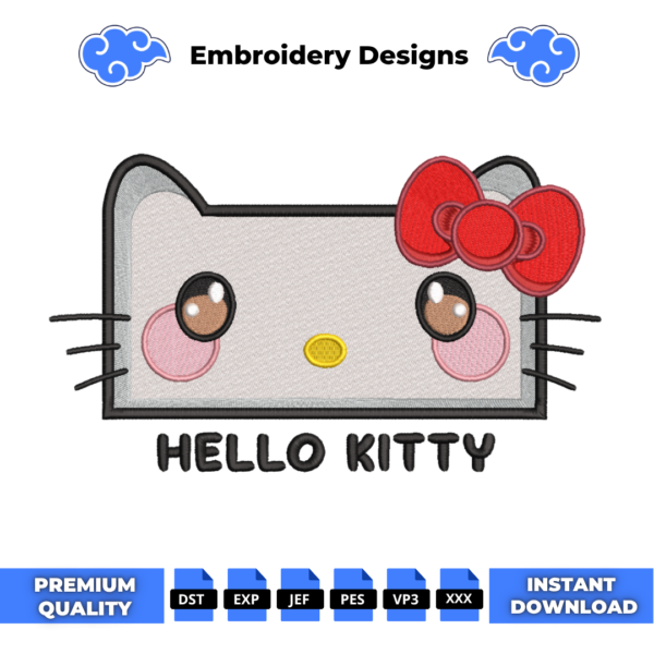 Hello Kitty Eyes Embroidery Design