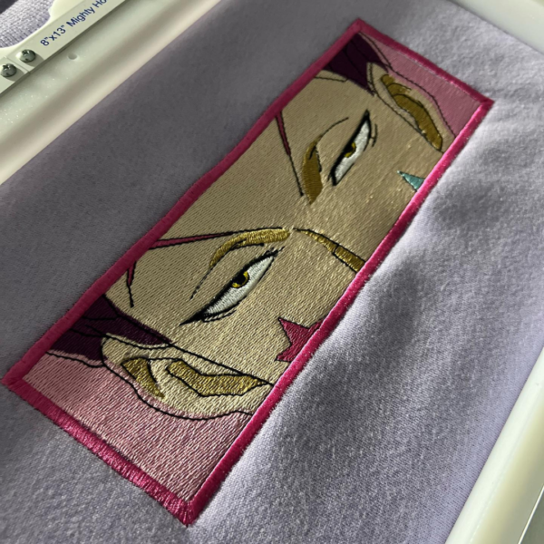 Hisoka Eyes Anime Embroidery Design stitched by a customer