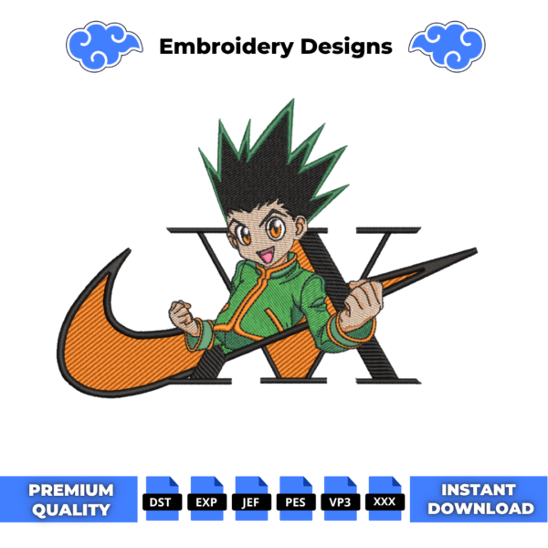 HxH Gon Swoosh Embroidery Design