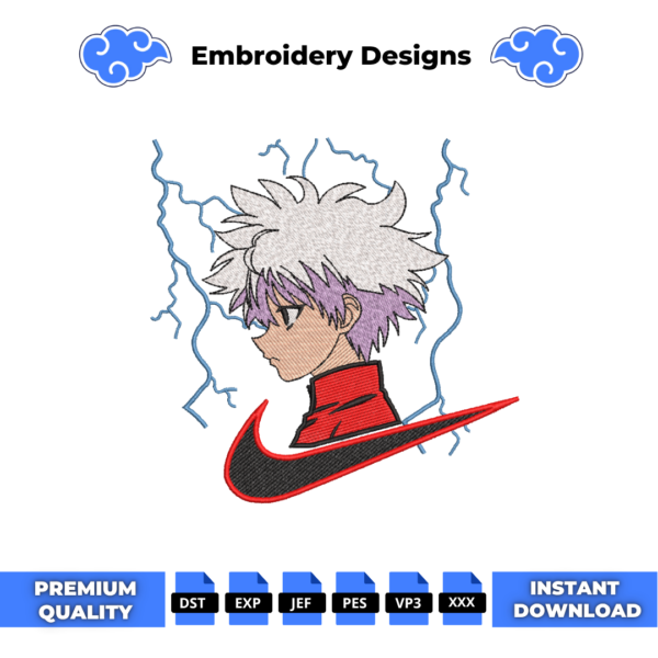 HxH Killua Swoosh Embroidery Design