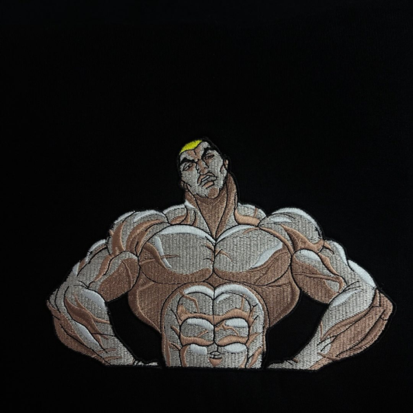 Jack Hanma Embroidery Design stitched by a customer