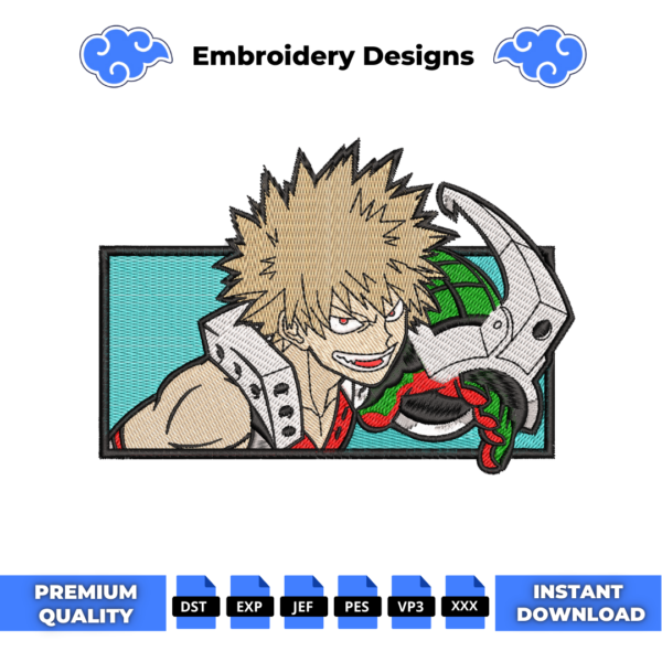 Katsuki Bakugo Embroidery Design