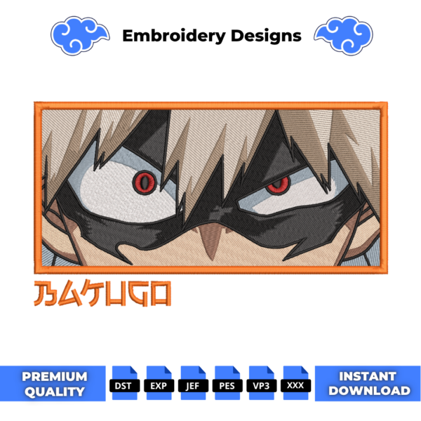 Katsuki Bakugo Eyes Embroidery Design