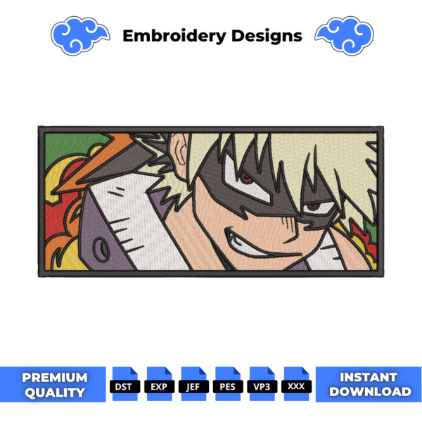Katsuki Bakugo MHA Embroidery Design