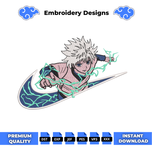 Killua HxH Swoosh V2 Embroidery Design