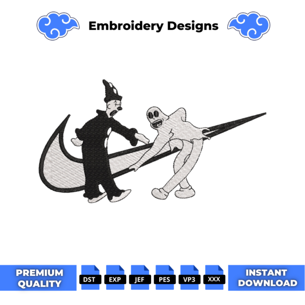 Koko the Clown Swoosh Embroidery Design