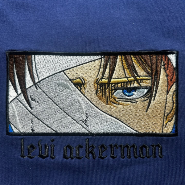 Levi Ackerman Eyes V2 Embroidery Design stitched by a customer