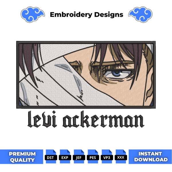 Levi Ackerman Eyes V2 Embroidery Design