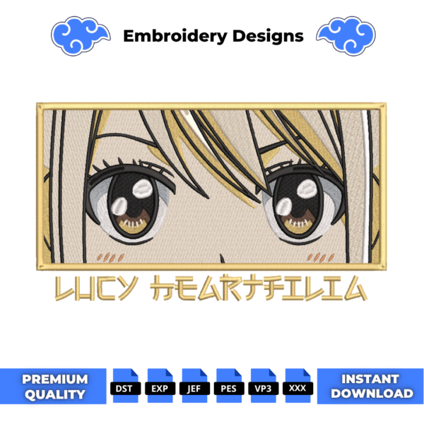 Lucy Heartfilia Eyes Embroidery Design