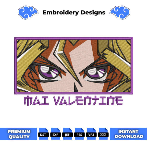 Mai Valentine Eyes Embroidery Design
