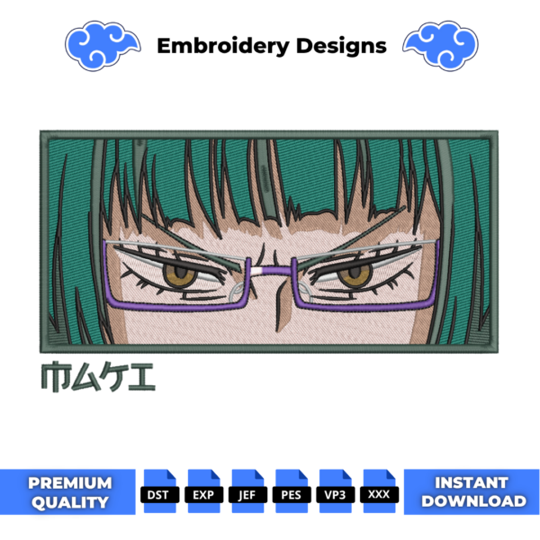 Maki Zenin Eyes V2 Embroidery Design