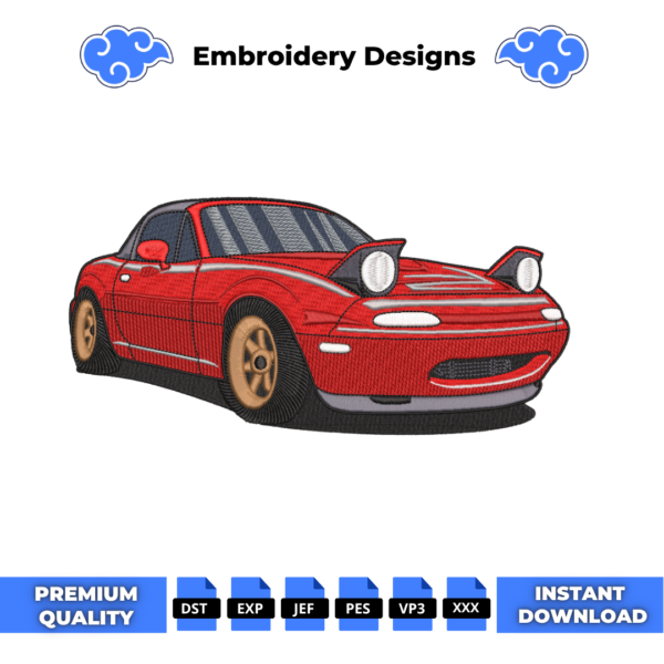 Mazda MX5 Embroidery Design