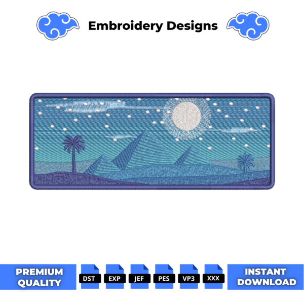 Midnight Pyramids Embroidery Design