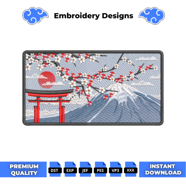 Mount Fuji Embroidery Design