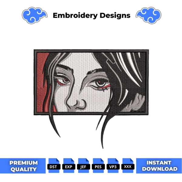 Mysterious Eyes Girl Embroidery Design