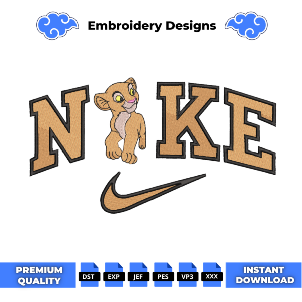 Nala Lion King Swoosh Embroidery Design