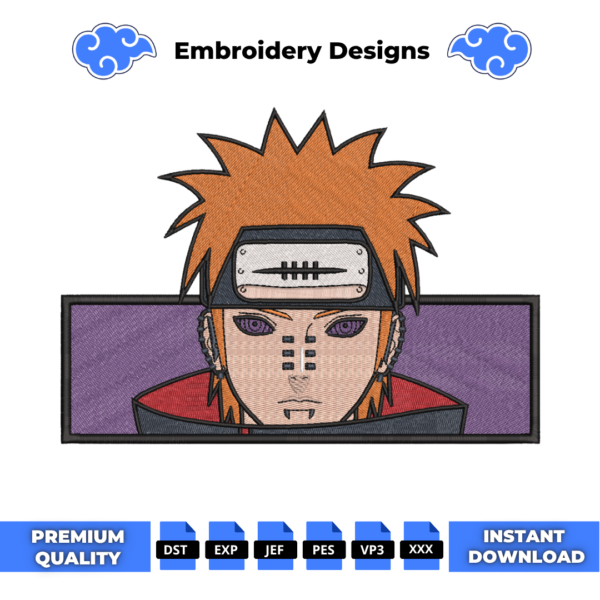 Naruto Pain Boxed V2 Embroidery Design