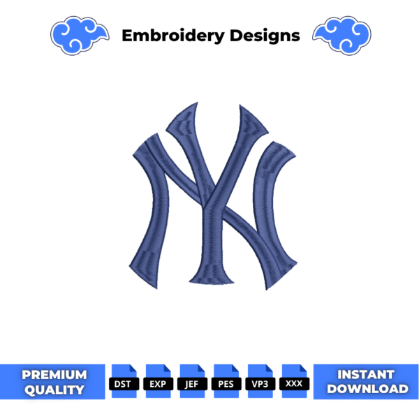 New York Yankees Logo Embroidery Design