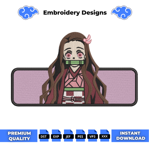 Nezuko Kamado Boxed V2 Embroidery Design