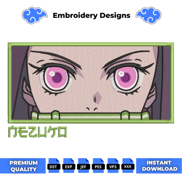 Nezuko Kamado Eyes V2 Embroidery Design