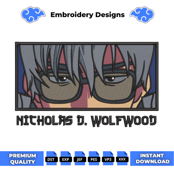 Nicholas D Wolfwood Eyes Embroidery Design
