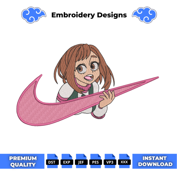 Ochaco Uraraka Swoosh Embroidery Design