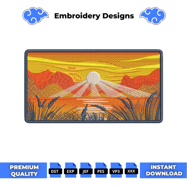 Orange Sky Embroidery Design