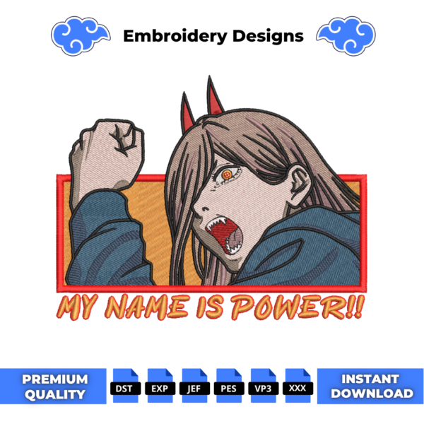 Power Boxed V2 Embroidery Design