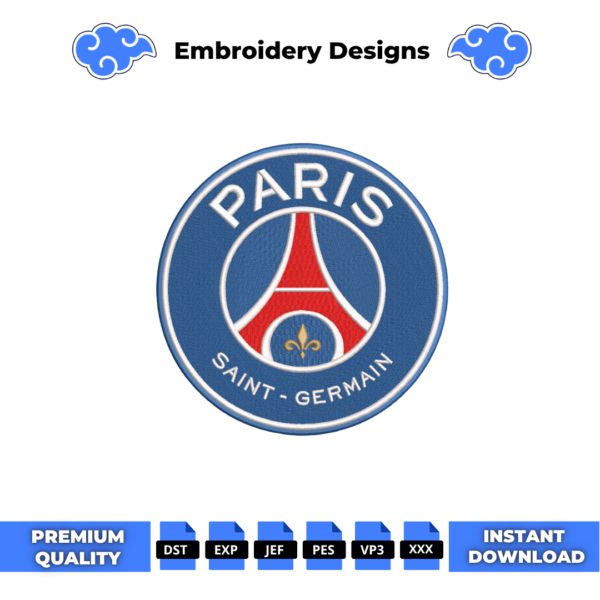 PSG Paris Saint Germain Logo Embroidery Design