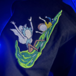 Rick and Morty Embroidery Design stitched by a customer