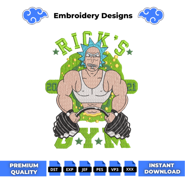 Rick Gym Embroidery Design