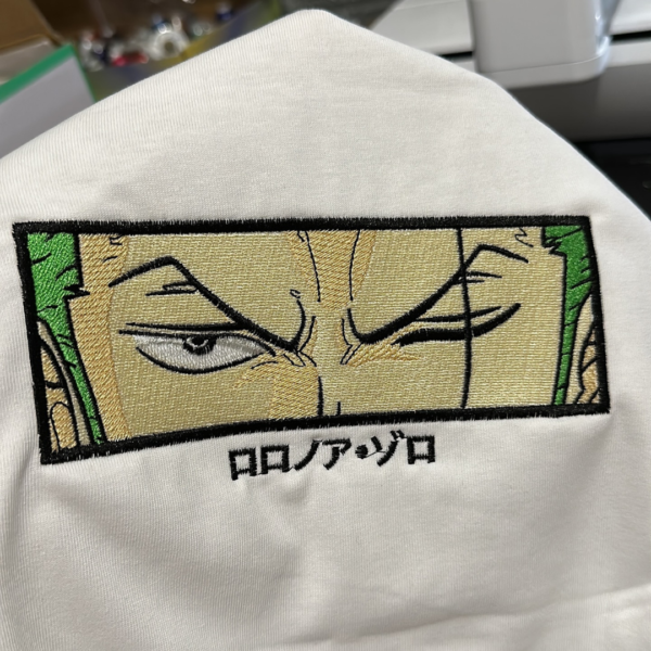 Roronoa Zoro Eyes One Piece Embroidery Design stitched by a customer