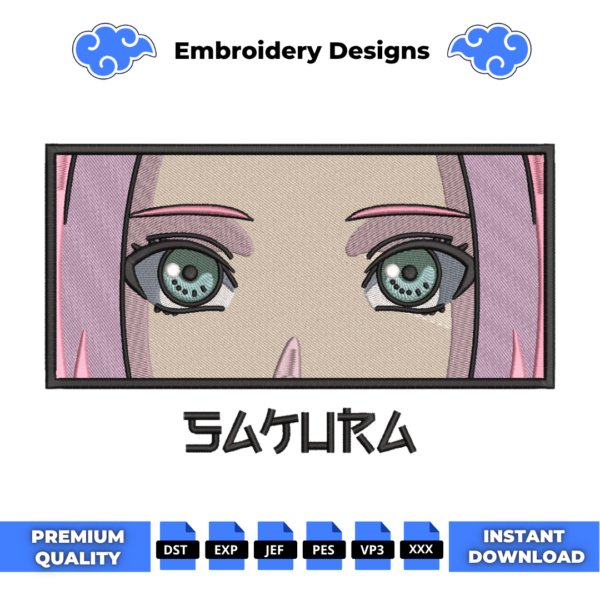 Sakura Haruno Eyes Embroidery Design