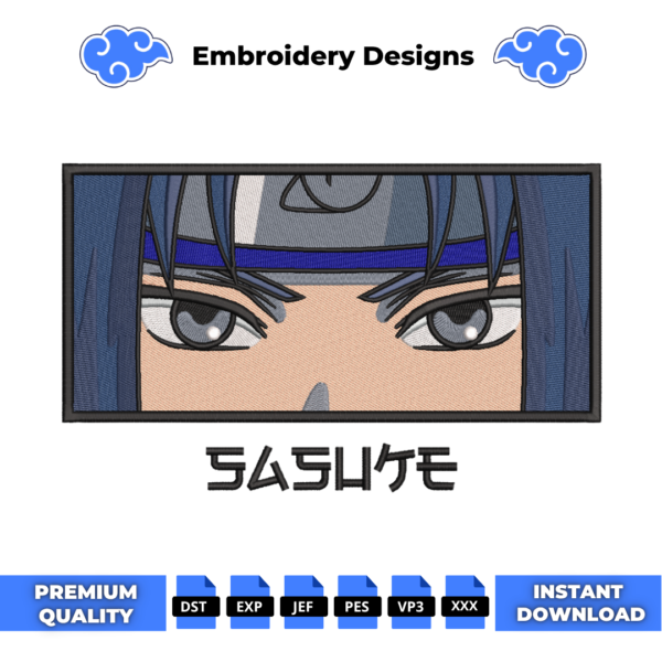 Sasuke Uchiha Eyes Embroidery Design