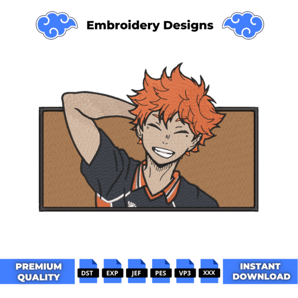 Shoyo Hinata Boxed Embroidery Design