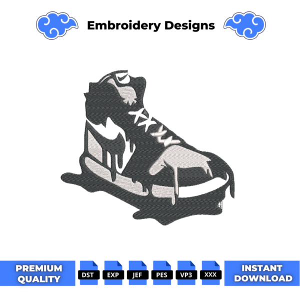 Sneaker Swoosh Embroidery Design