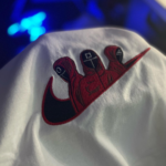 Squid Game Swoosh Embroidery Design stitched by a customer