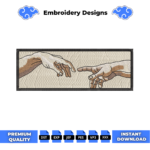 The Creation of Adam Embroidery Design